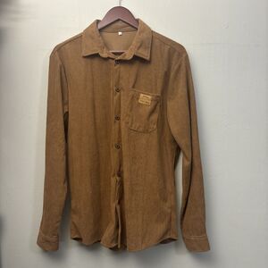 Mens Button Down Shirt Corduroy Size Large Long Sleeve